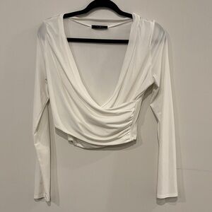 Zara White Drape Blouse